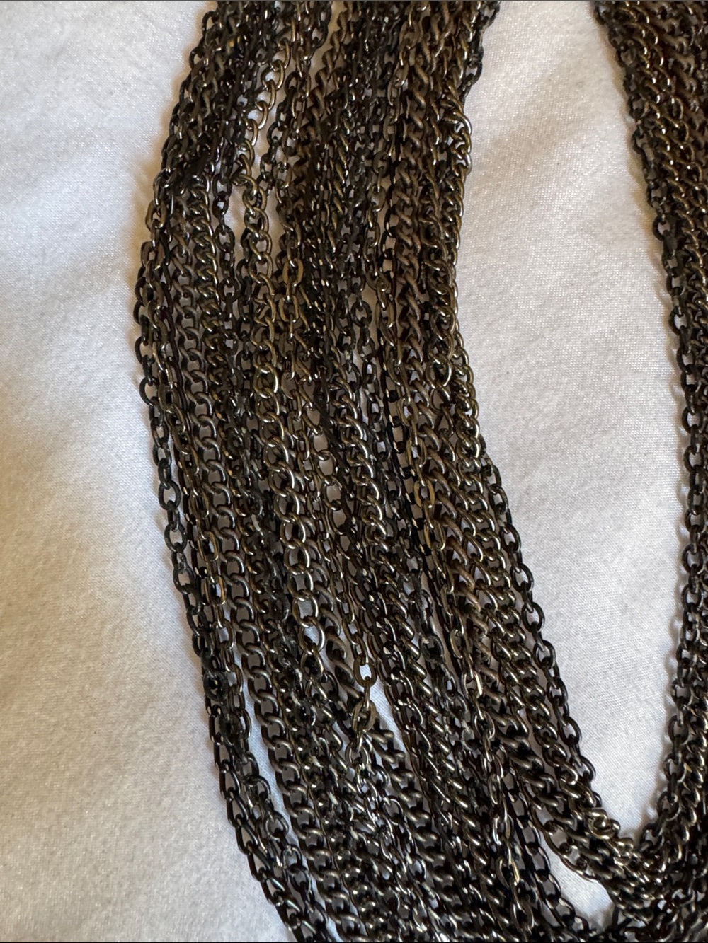 Layered Black Multi-Chain Statement Necklace - Picture 3 of 5